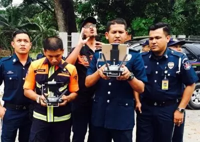 Drone inspection by police department at Drone Academy Malaysia